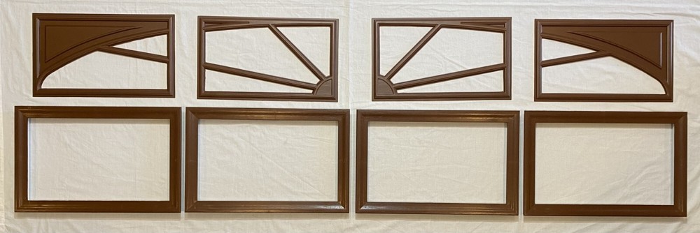 Walnut Amarr Garage Door Window Kit Short Panel Frame Insert Grill Glass Options