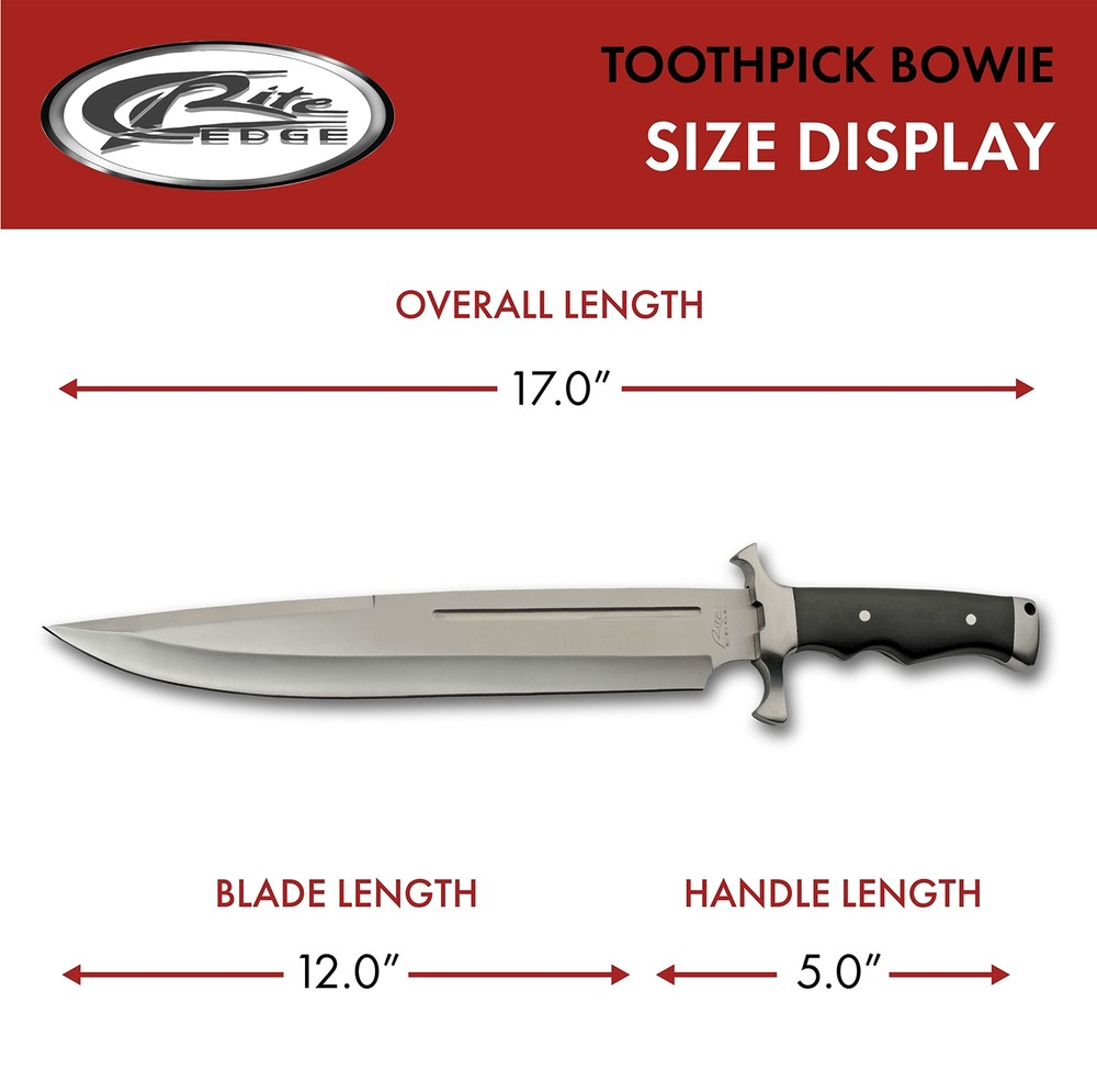 New Rite Edge Toothpick Bowie Fixed Blade Knife 211554