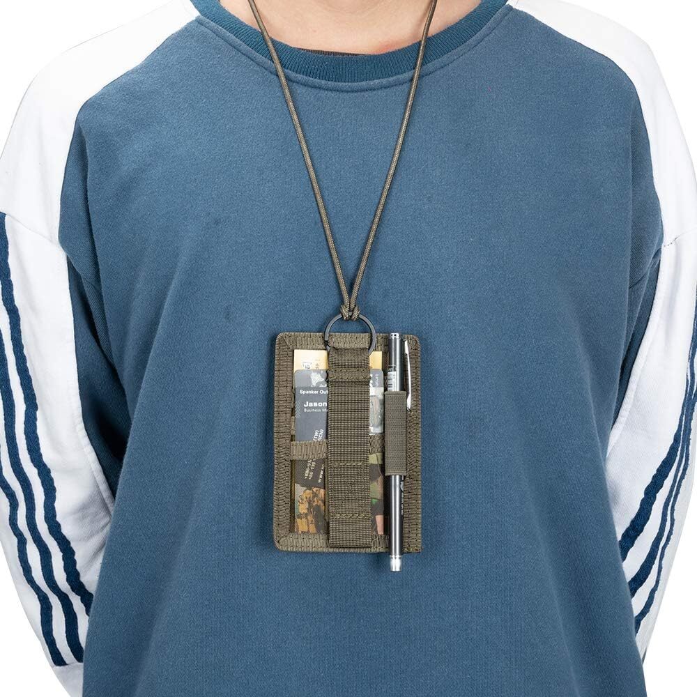 Adjustable Neck Lanyard Key Ring Loop Patch Badge Holder & Credit Card Organizer