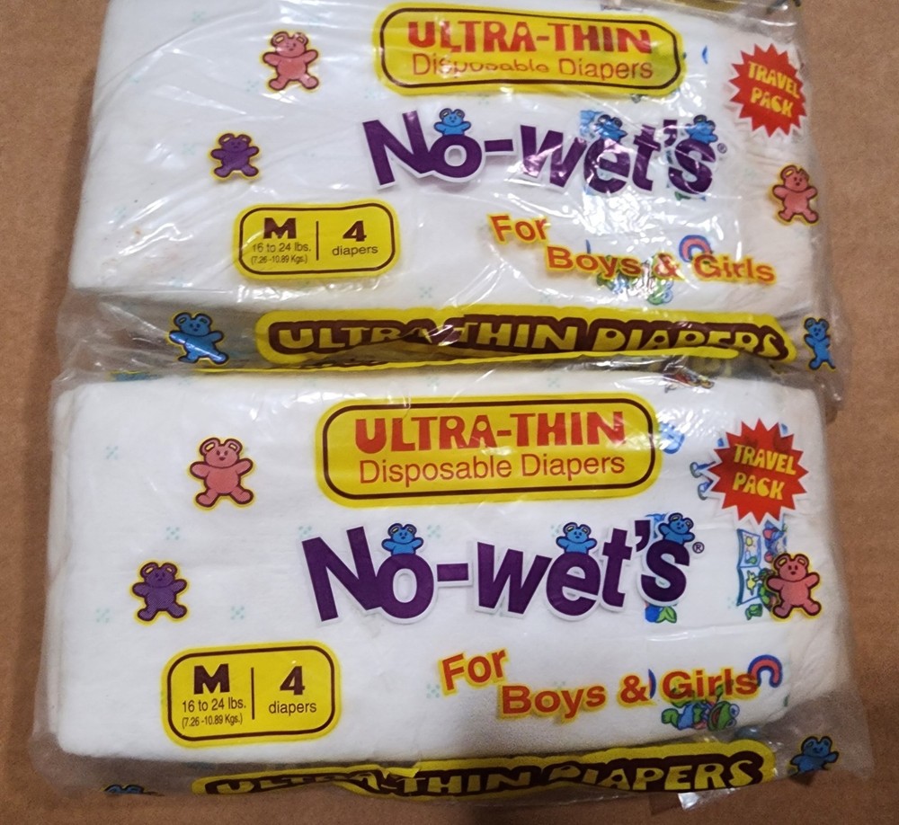 Vintage No-Wets Diapers 2-4pk Medium