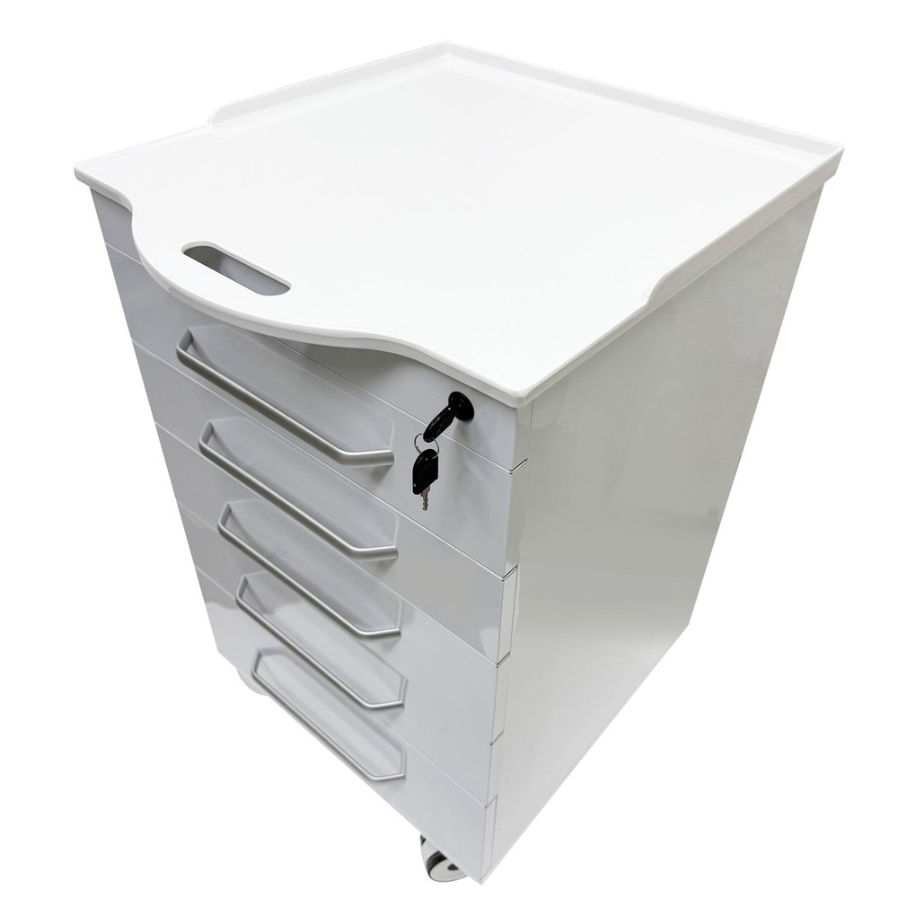5-Layer Mobile Lab Storage Cabinet Bedside Table for Office Organization Utility