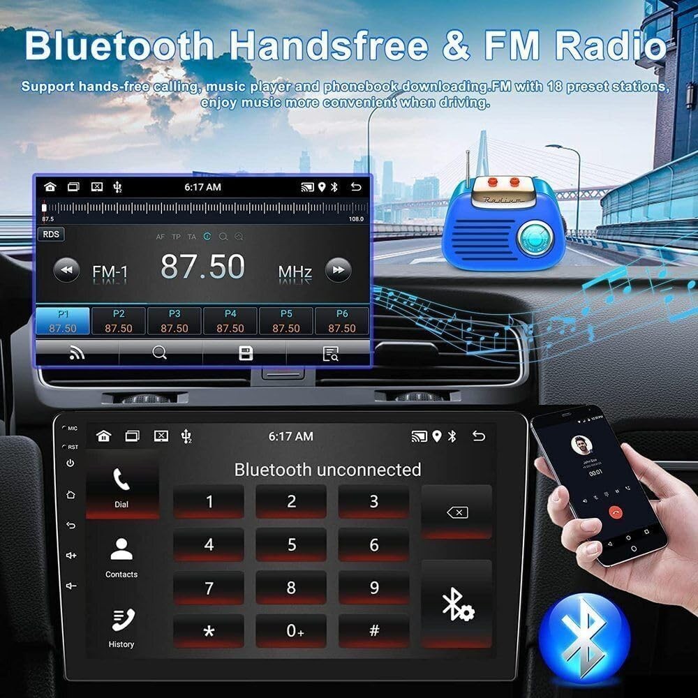 Android 14 2G+32G Double Din 7" Touchscreen Wireless Carplay Android Auto GPS