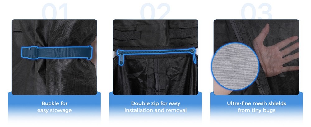 Van Bug Screen w/Privacy Panel Fit Mercedes Sprinter 2007-ON High Roof Side Door