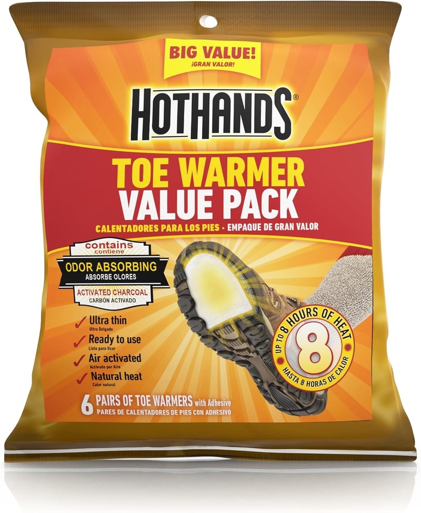 HotHands Toe Warmers 6 Pair Safe Natural