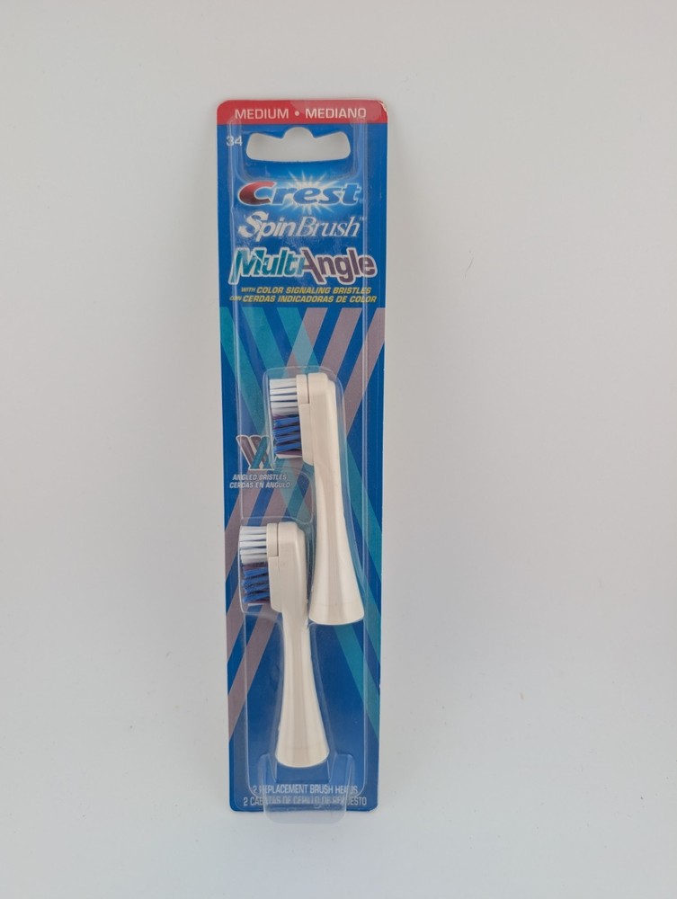 Crest Spin Brush Multi Angle Replacement Heads Medium Spinbrush 2 Pack
