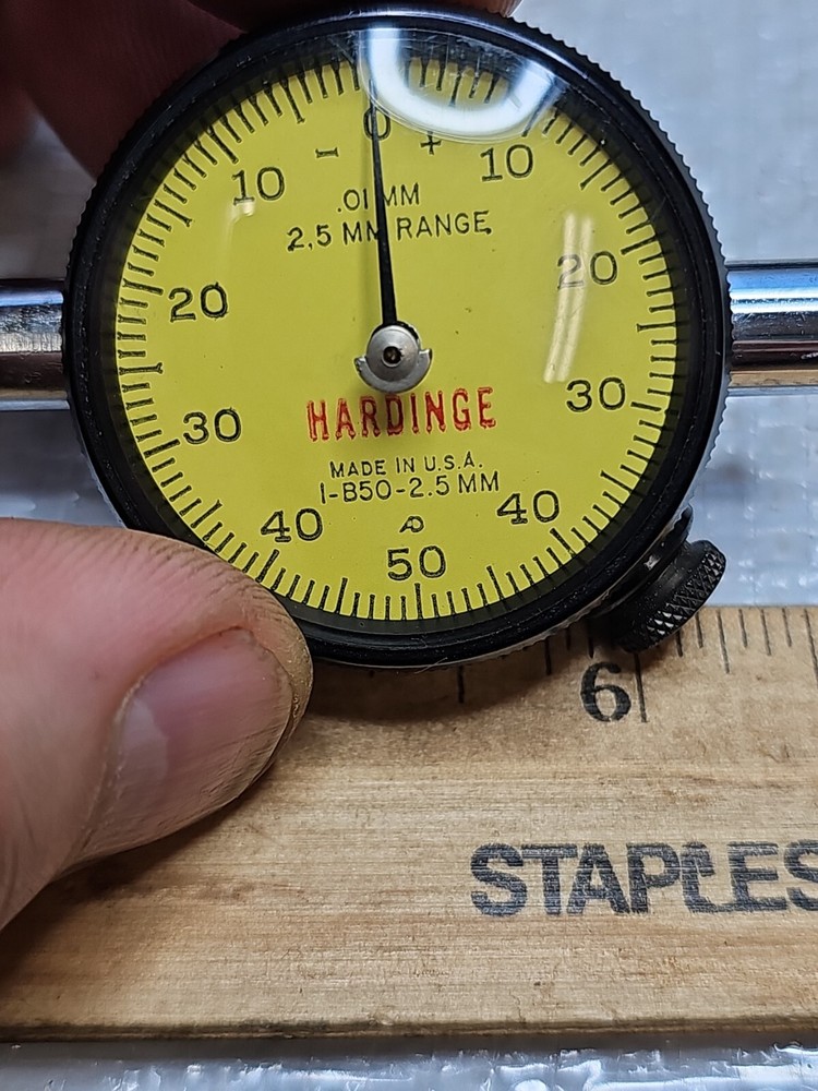 HARDINGE 1-B50-2.5 MM DIAL INDICATOR , .01MM 2.5 MM RANGE EXCELLENT CONDITION