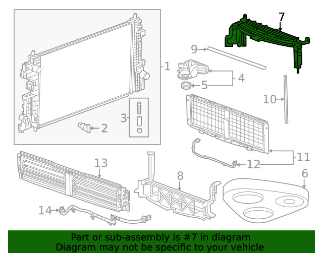 Genuine GM Radiator Air Upper Baffle 60005609