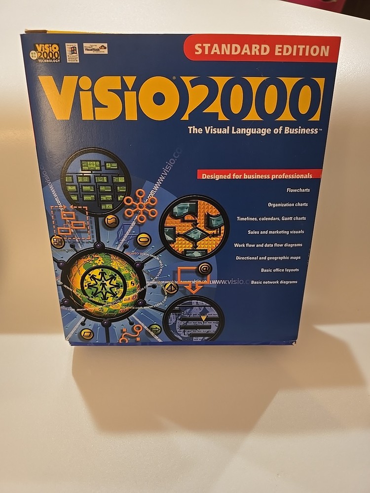 Visio 2000 Professional Upgrade New Standard  Visual Gralhical Software Sealed