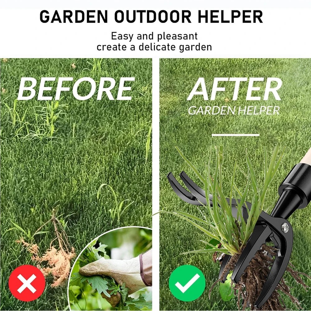 Weeder Puller Stand Up Weed Tool with Handle Garden Outdoor Root Remover Killer