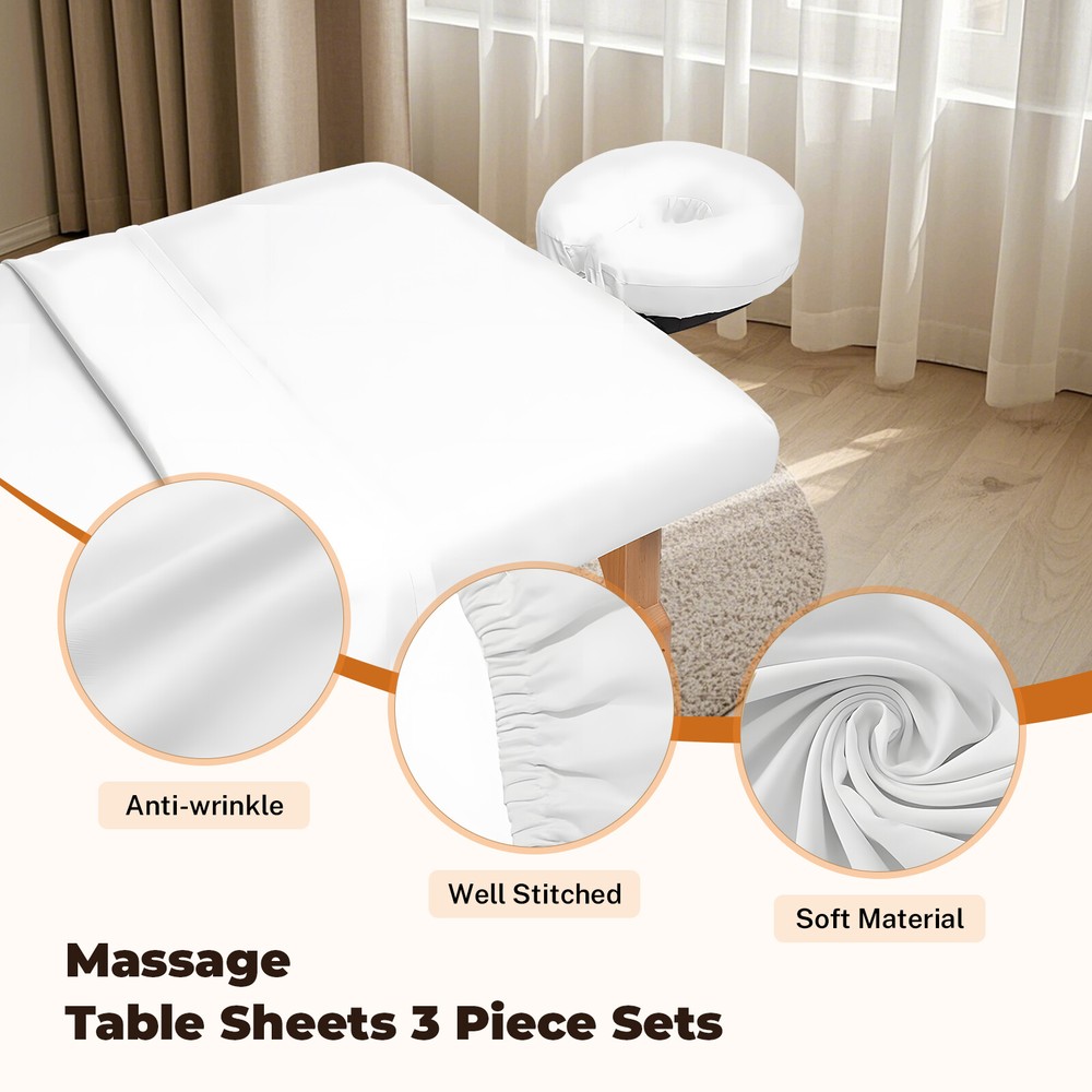 4 Sets 3 Piece Set Premium Microfiber Massage Table Sheets Set, Soft Massage Set