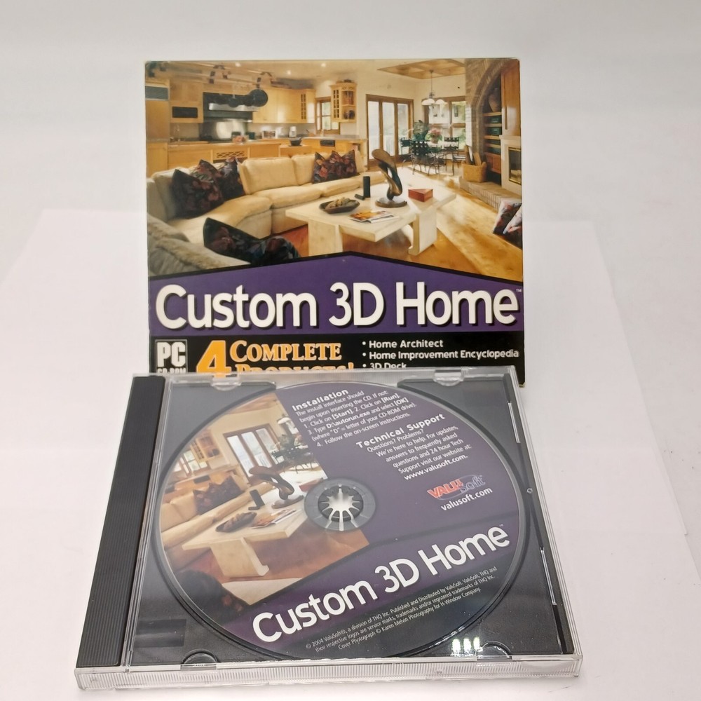 Custom 3D Home 4 Complete Products Valusoft PC CD-ROM 2004. Pre-owned