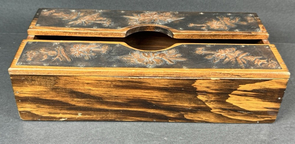 Wood & Copper Decorative Tissue Box Cover