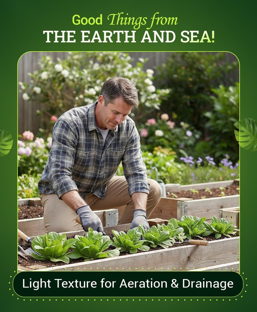 Ocean Forest Potting Soil for Container Gardens - Light, Aerated Texture with...