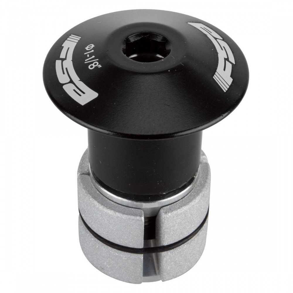 FSA Compressor 1-1/8" Black Expander Plug and Top Cap for Carbon Steerer Tubes