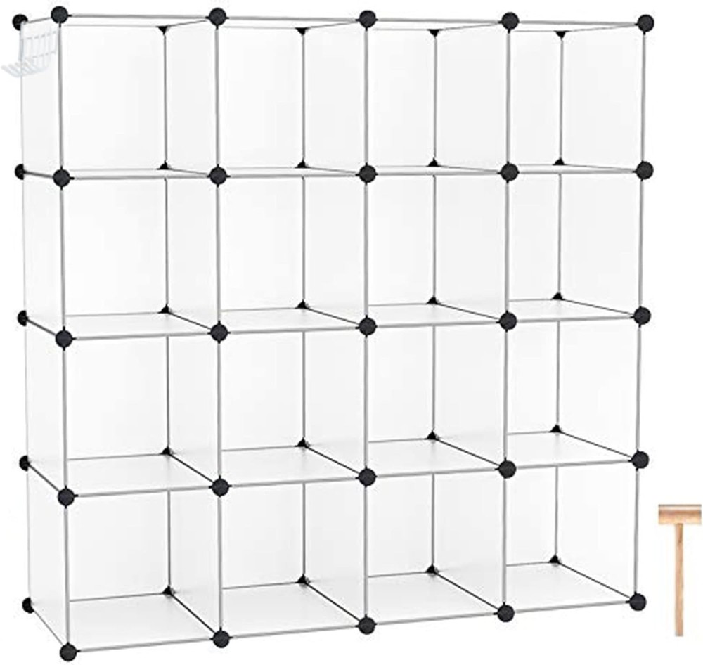 Cube Storage Organizer 16-Cube Shelves Units Plastic Storage Cubes DIY Closet
