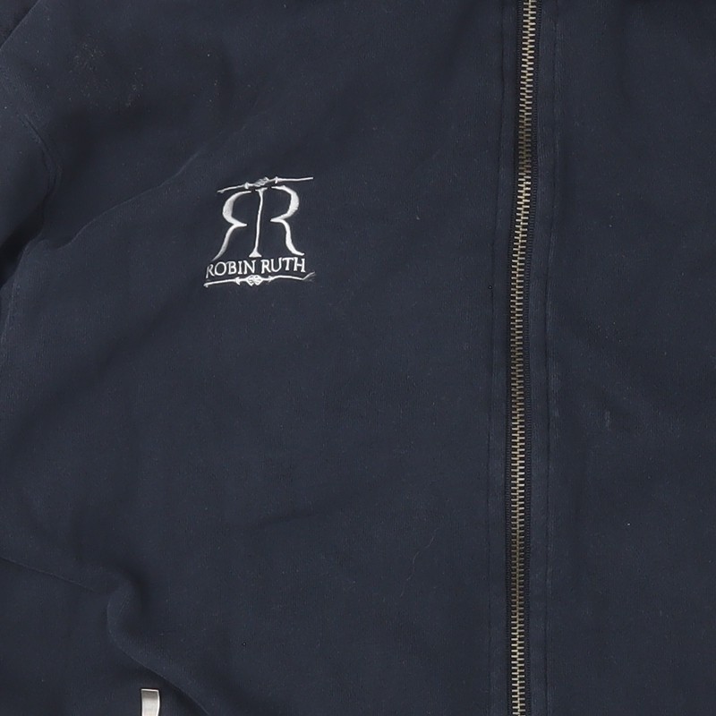 Robin Ruth Men Blue L Basic Hooded Full Zip Cotton Jacket
