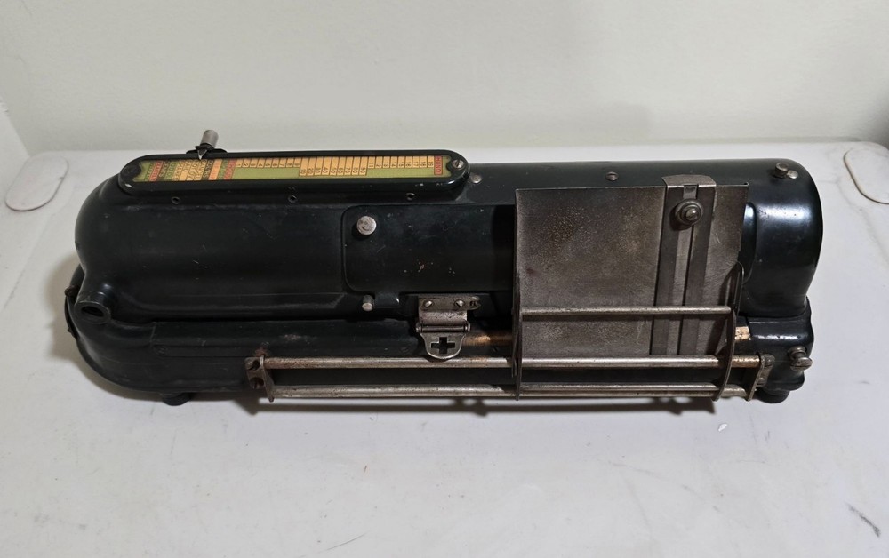 Todd Protectograph Check Writer Antique Machine Black & Brass Manual Operation