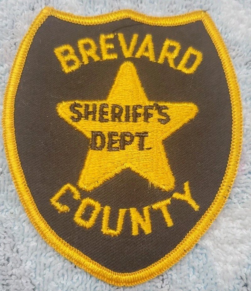 Vtg Obsolete Brevard CO Florida Sheriffs Patch W/ Note