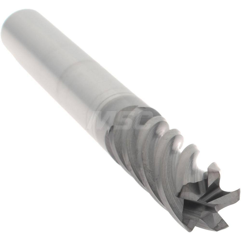 Accupro 1/4" Diam 5 Flute Single End Solid Carbide 0.015" Corner Radius End M...