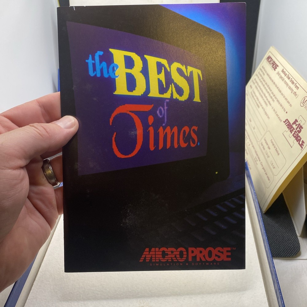 Microprose Classics F15 Strike Eagle II Vintage Software 3 1/2" Disk EUC