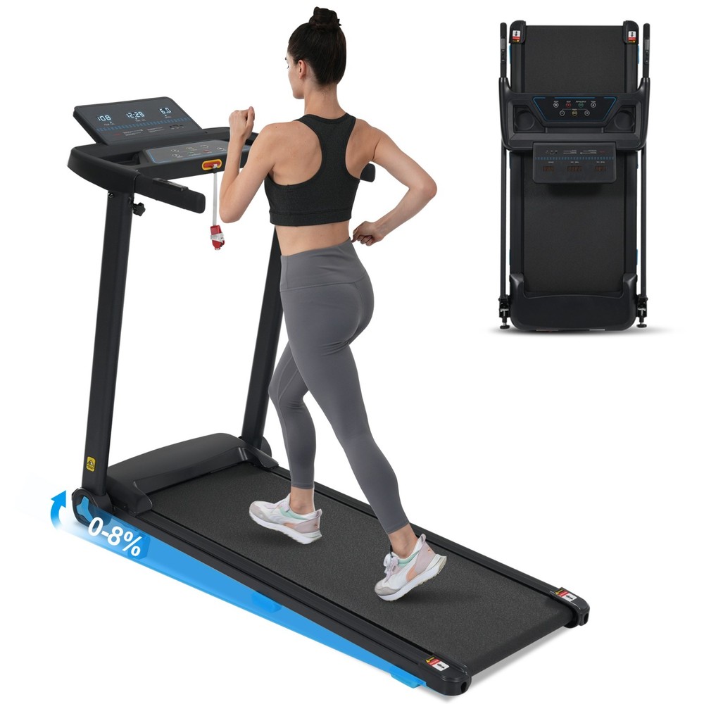 Foldable Treadmill 8% Incline 3.0HP 10MPH Type C & USB Charge Bluetooth Speaker