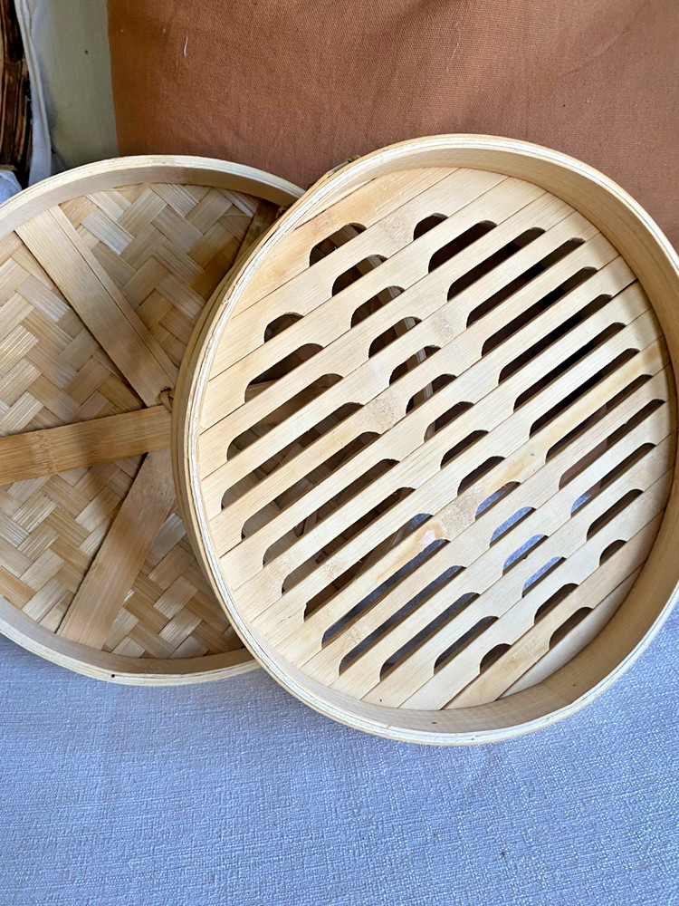 Crofton Bamboo Steamer Set with Lid for Vegetables