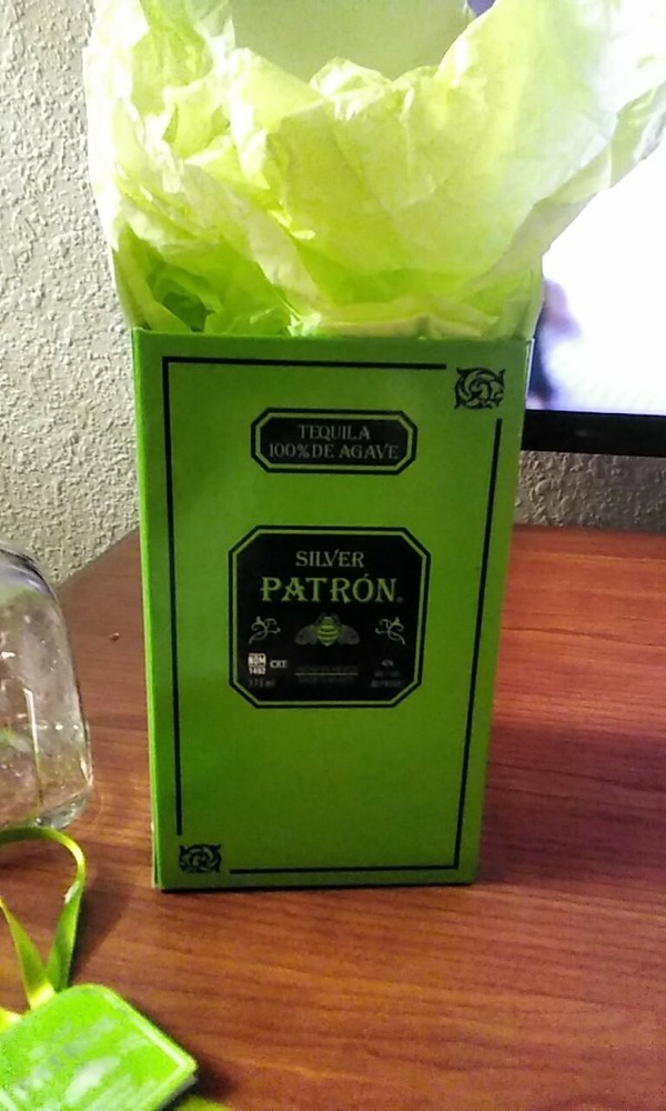 Silver Patron Bottle With Handwritten Number