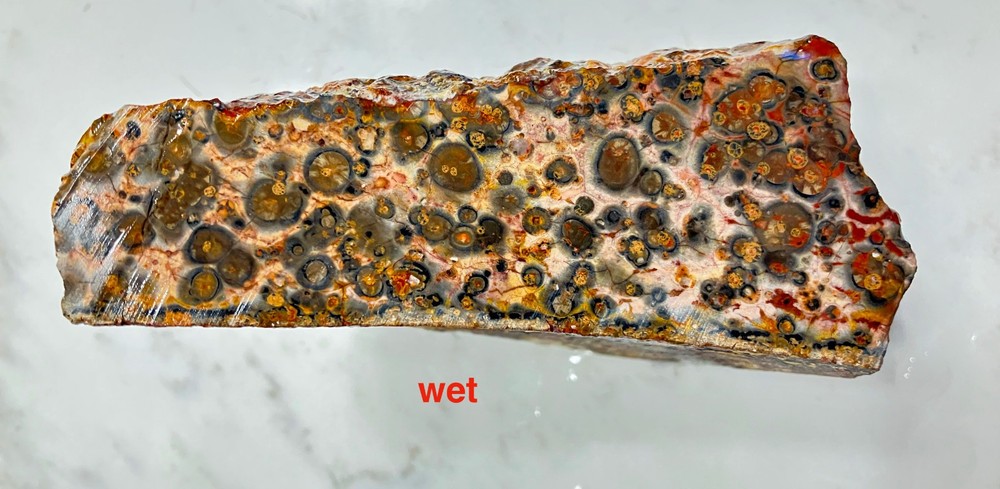 SPOTTED JASPER FOR LAPIDARY WORK - ONE FLAT FACE
