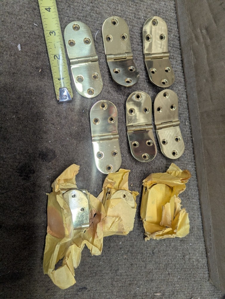 Vintage Solid Brass Hinges 1 1/4x3 3/8