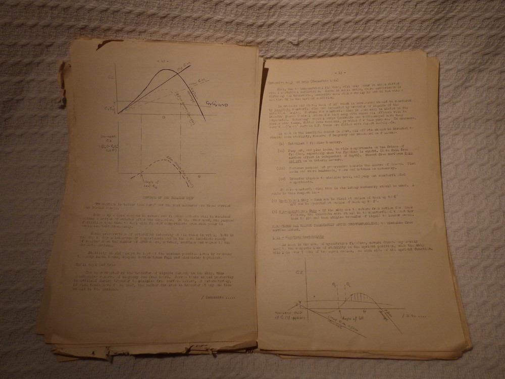 Post-WW2 1940s 1950s Royal Navy Engineering Training Notes Ephemera
