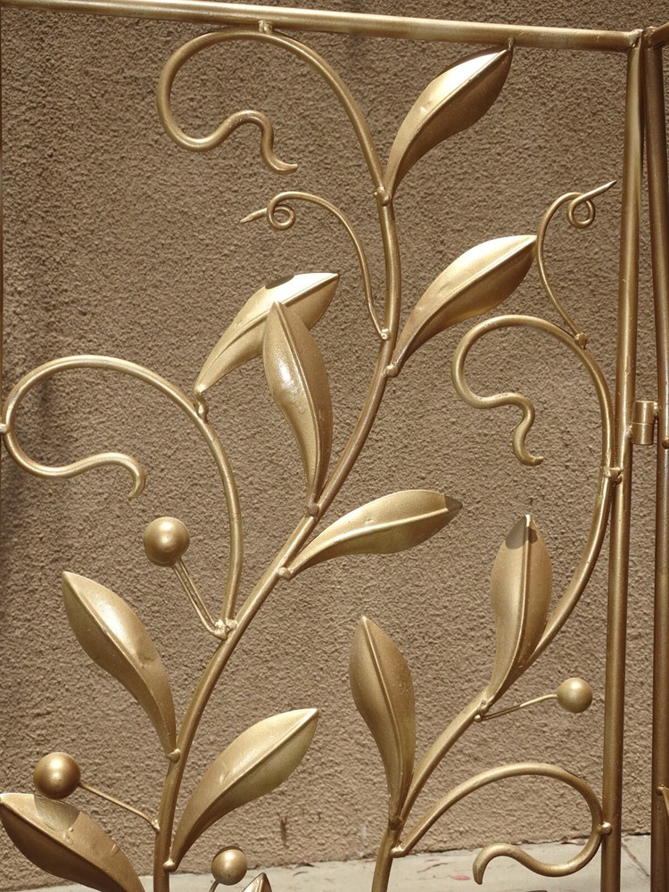 Vintage 68" Tall Floral Three Panel Folding Screen