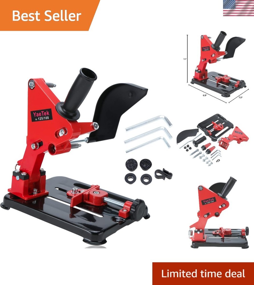Cast Iron Angle Grinder Stand for 4"-5" Grinders - Red, Adjustable Angle