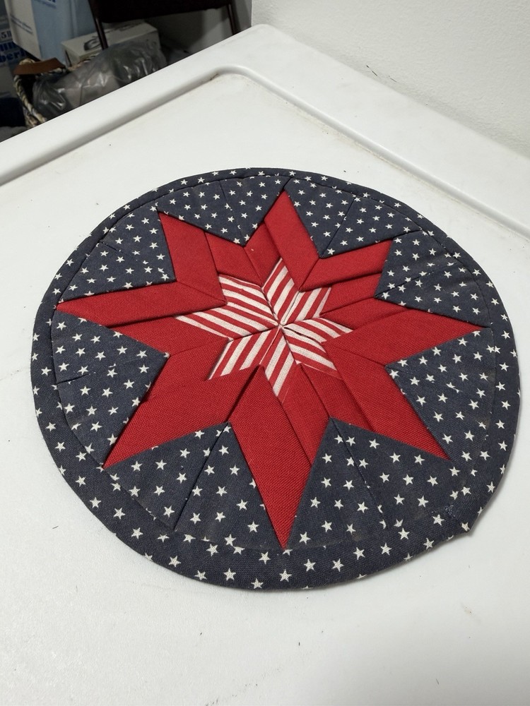 Handmade Quilted Star Candle Pad.