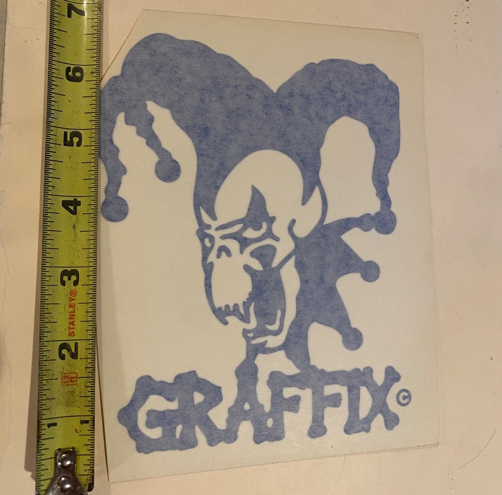 GRAFFIX Evil Jester decal 6.5" Blue