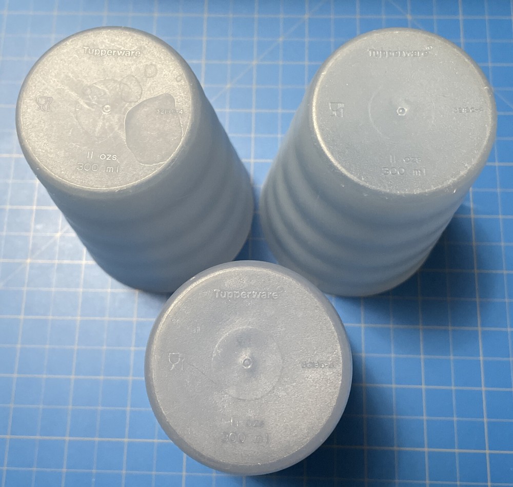Tupperware Impressions 11oz Blue 3 Cups