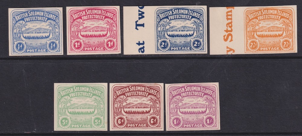 Solomon Islands, Scott 1-7 Proofs (SG 1-7), Plate Proofs