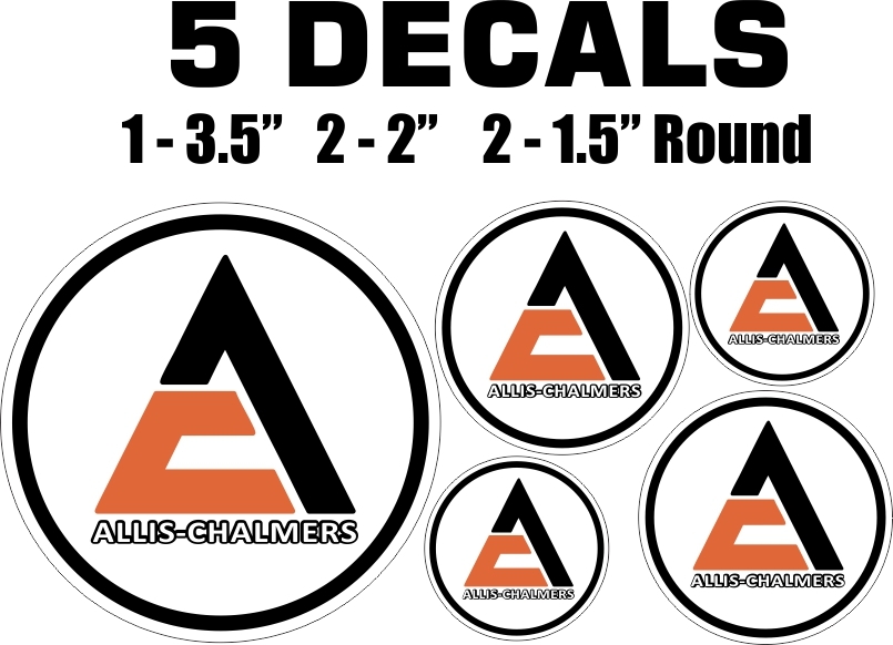 5 Round Allis Chalmers Vinyl Decals