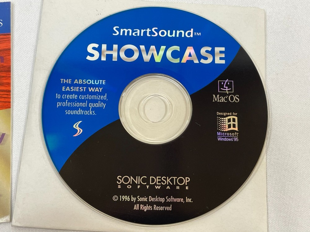 Vintage 1996 SmartSound Showcase PC/Mac CD-ROM Software Sonic Desktop