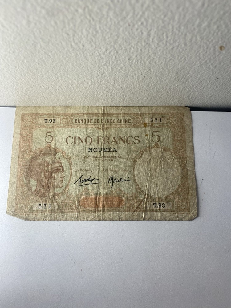 Banknote, New Caledonia, 5 Francs, NOUMÉA