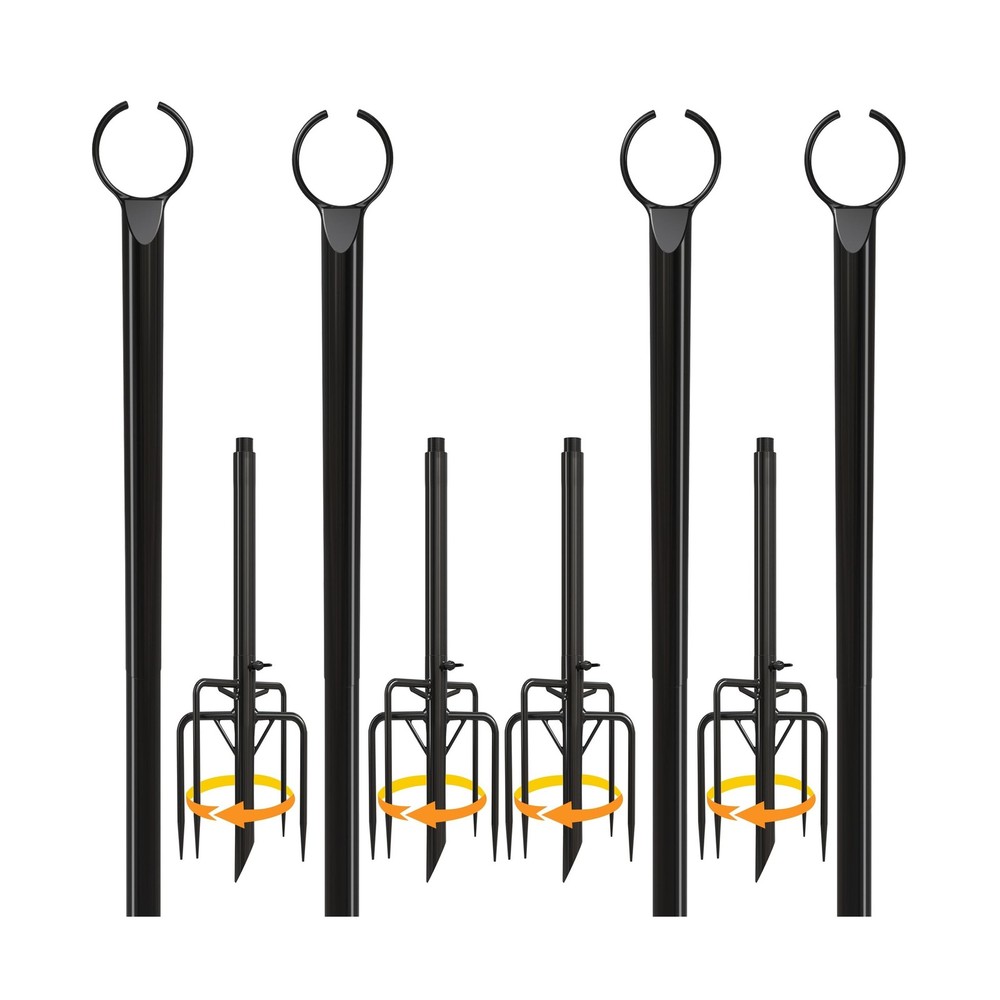 Utopia Home 4 Pack String Light Poles 9FT, Light Poles for Outside String Lig...