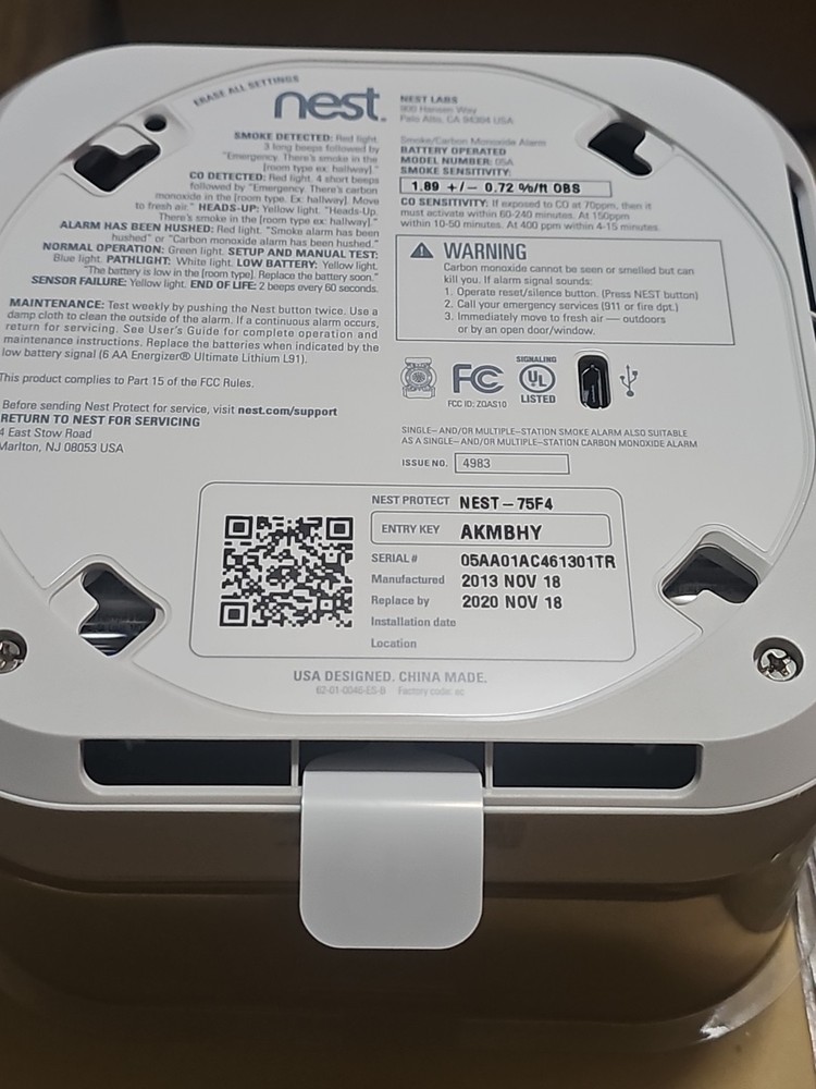 Nest Protect 1st Generation S3003LWES---READ