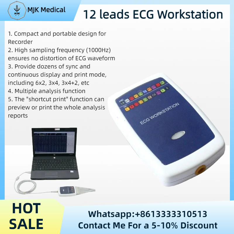 Portable 12 Lead Rest ECG Machine PC Based Workstation System Home Use