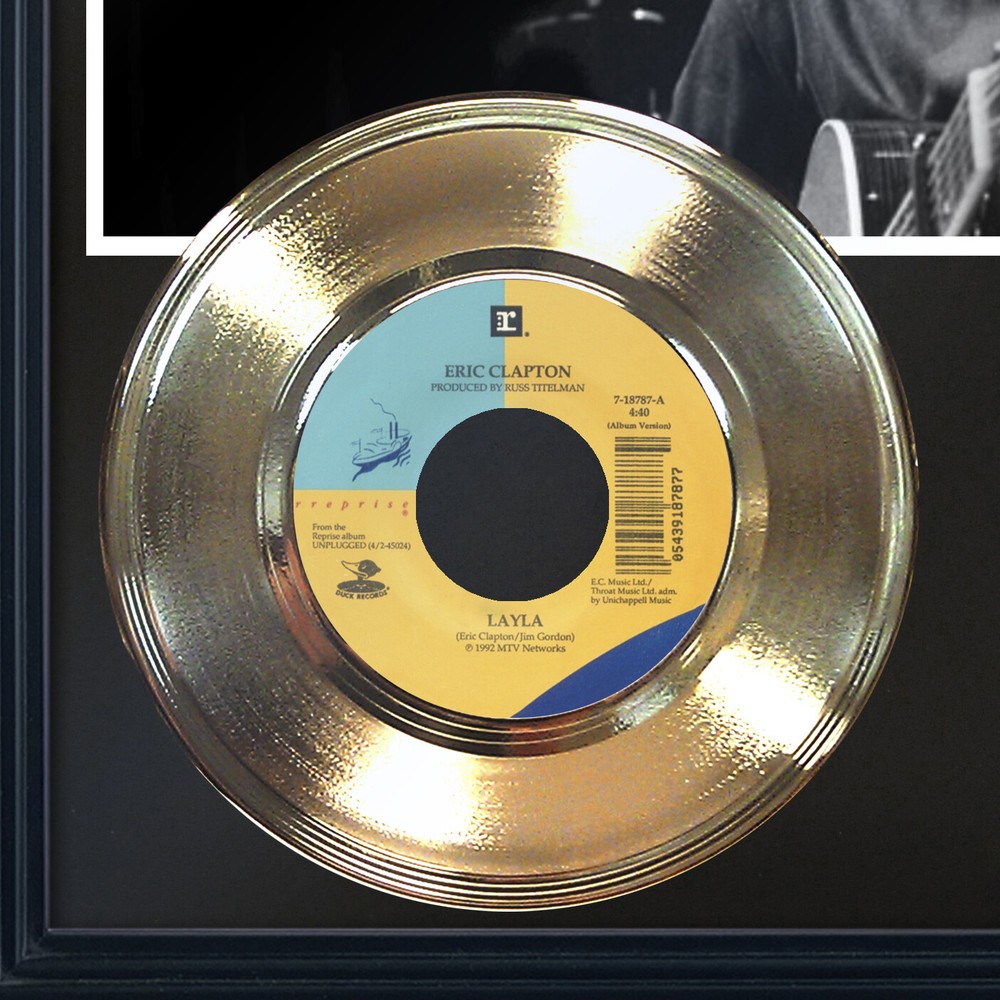 Eric Clapton "Layla" Framed 45 Gold Record Display