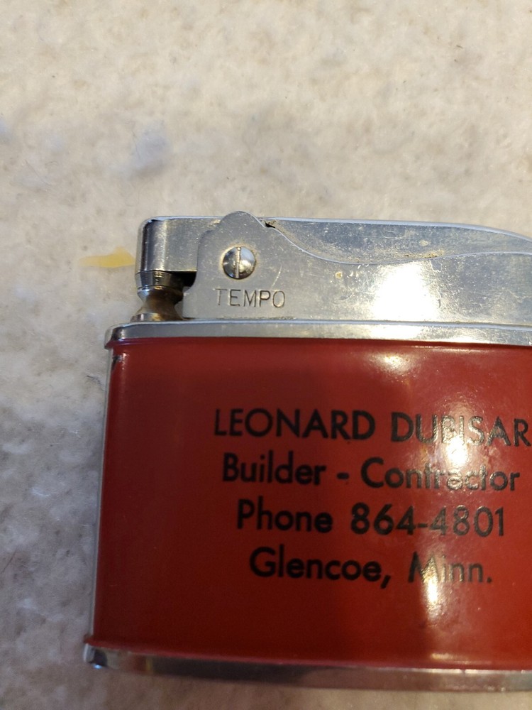 Vintage Ronson Tempo Table Lighter Chrome Plated