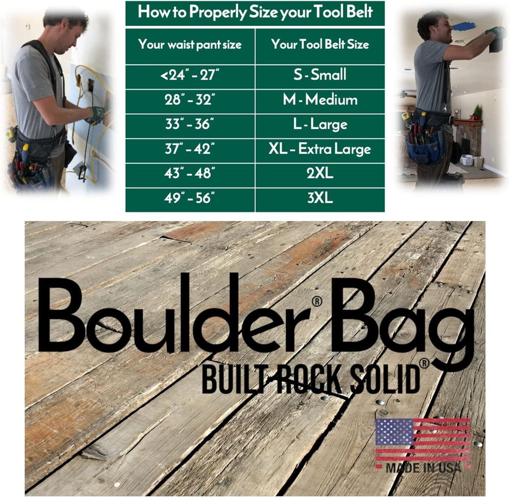 BOULDER BAG Ultimate Electrician's MAX Combo with Comfort Back Support Tool Belt