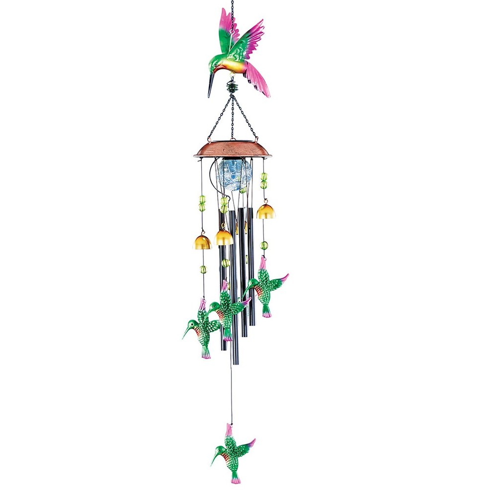 Solar Hummingbird Bell Windchime
