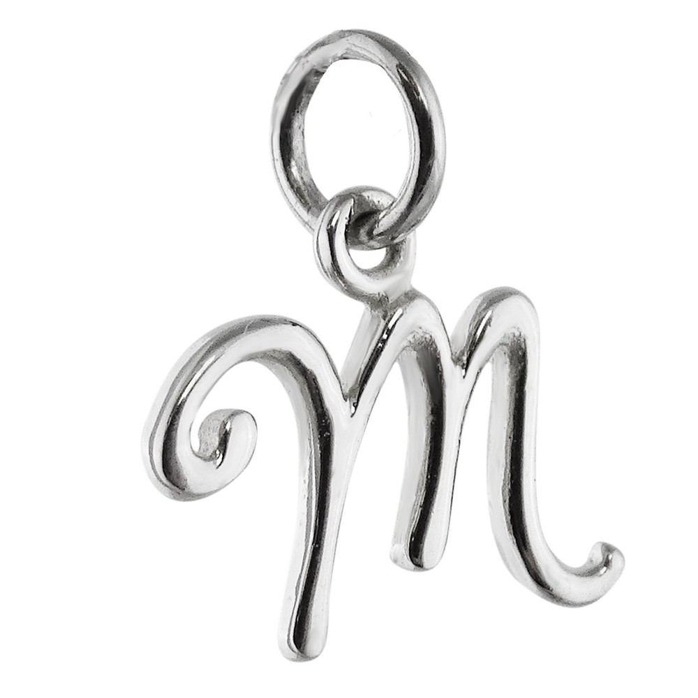 Tiny Initial Letter M Pendant - 925 Sterling Silver - Name M Letter Charm *NEW*
