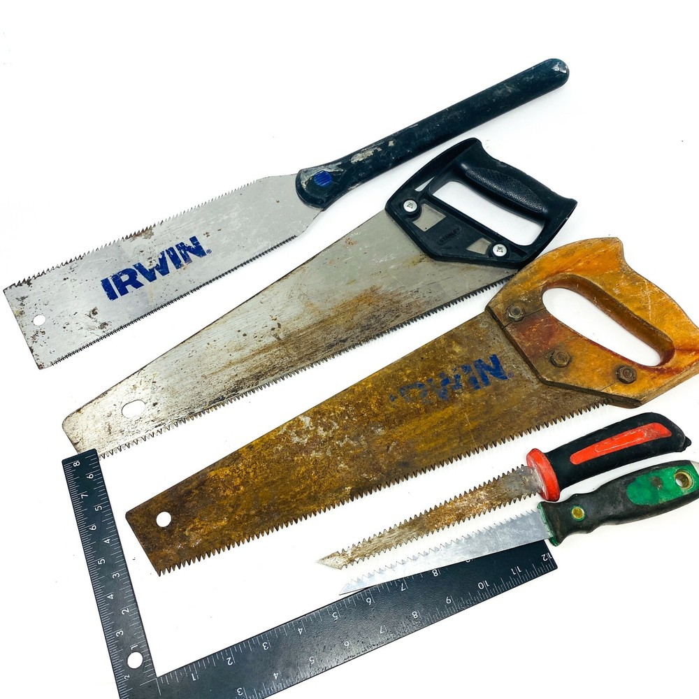 5 Pcs Irwin, Stanley, Greenlee 213103 Hand Saws, Different Sized Hand Tools