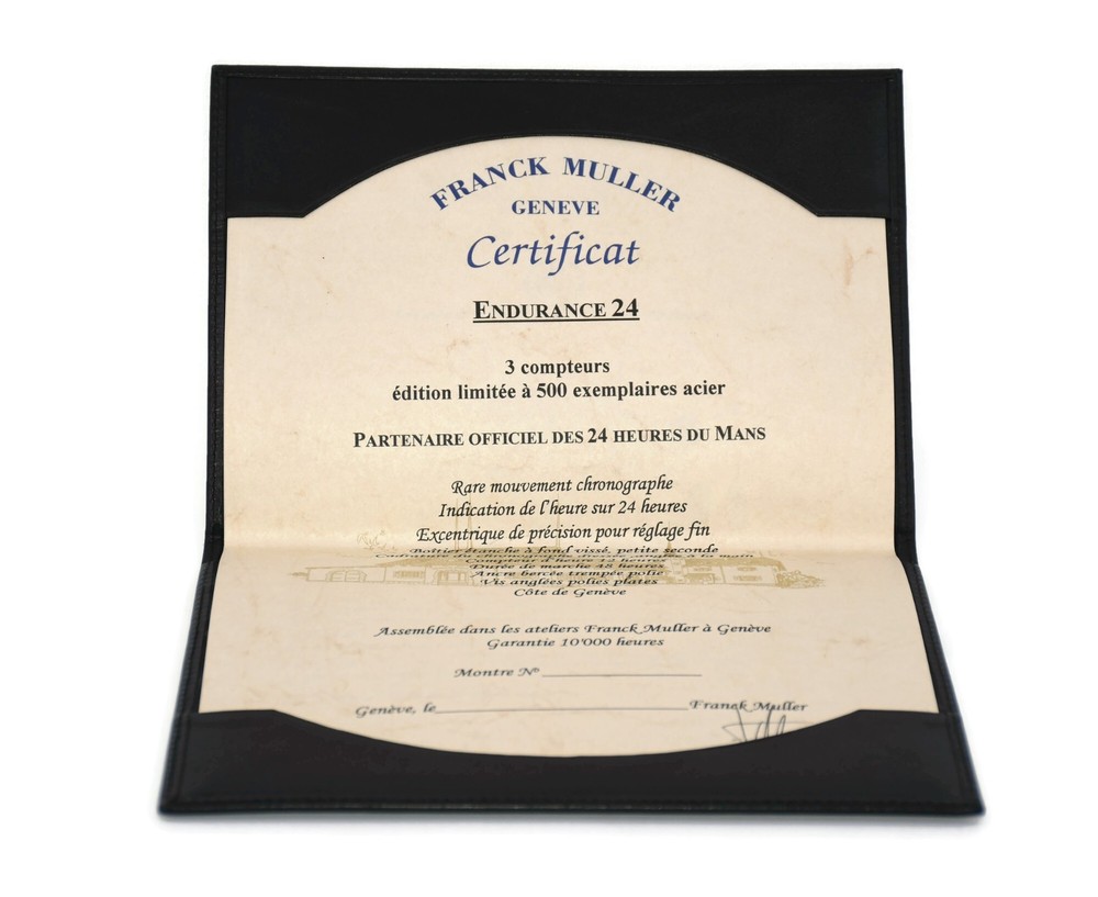 Franck Muller Endurance 24 Certificate Blank