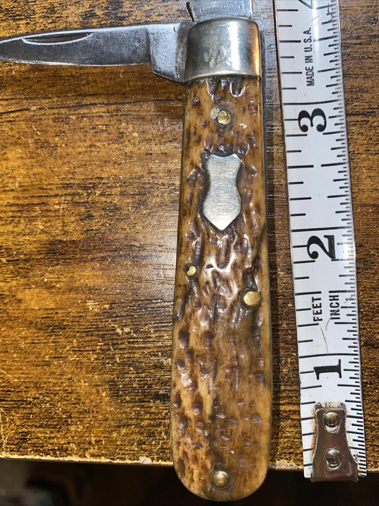 Vintage Iroquois 2 Blade Bone Handled Jack Knife